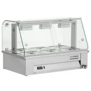 INOMAK Counter Top Bain Marie With Glass Canopy 3x GN1/1 MBV610