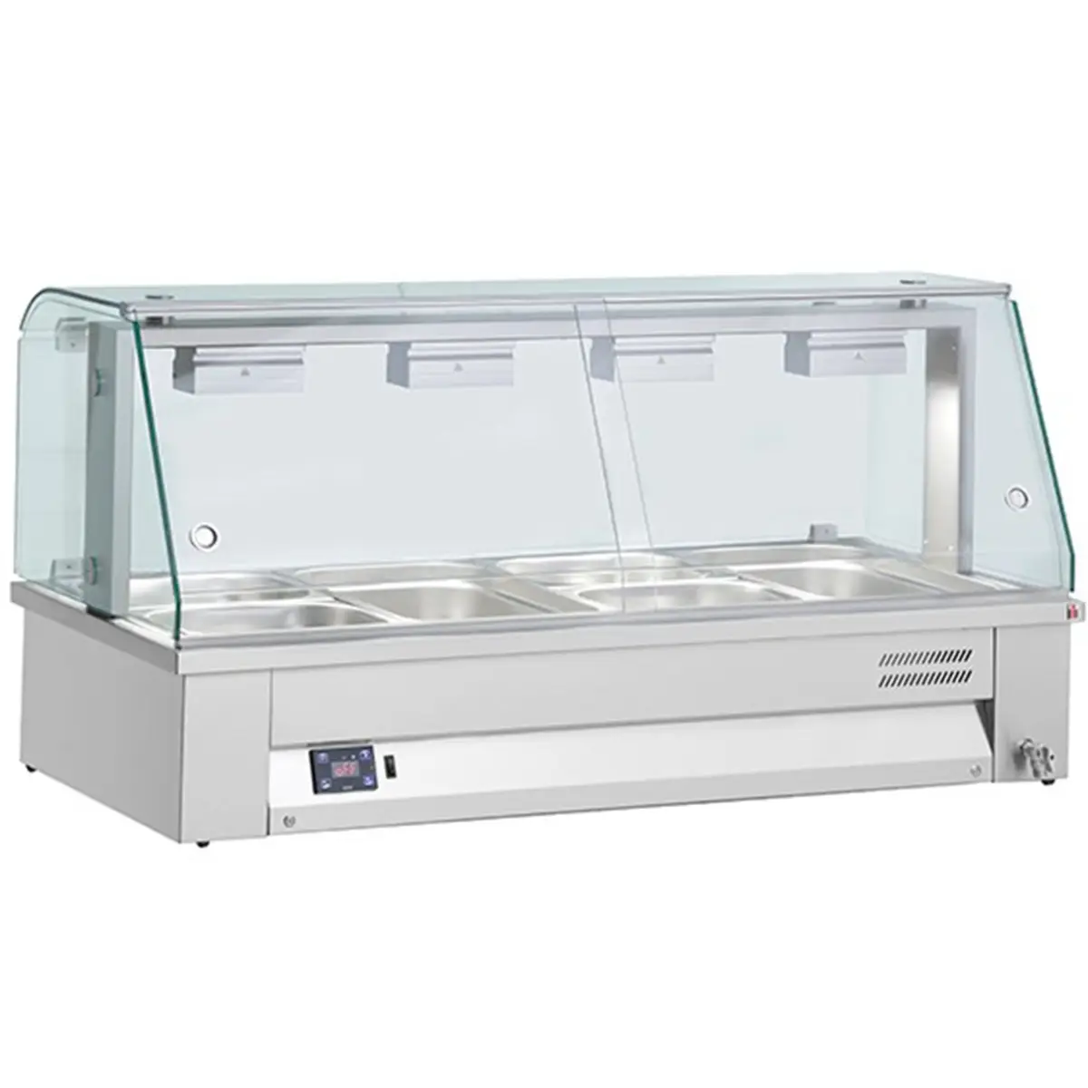 INOMAK Counter Top Bain Marie With Glass Canopy 4 x GN1/1 MBV614 - Image 2