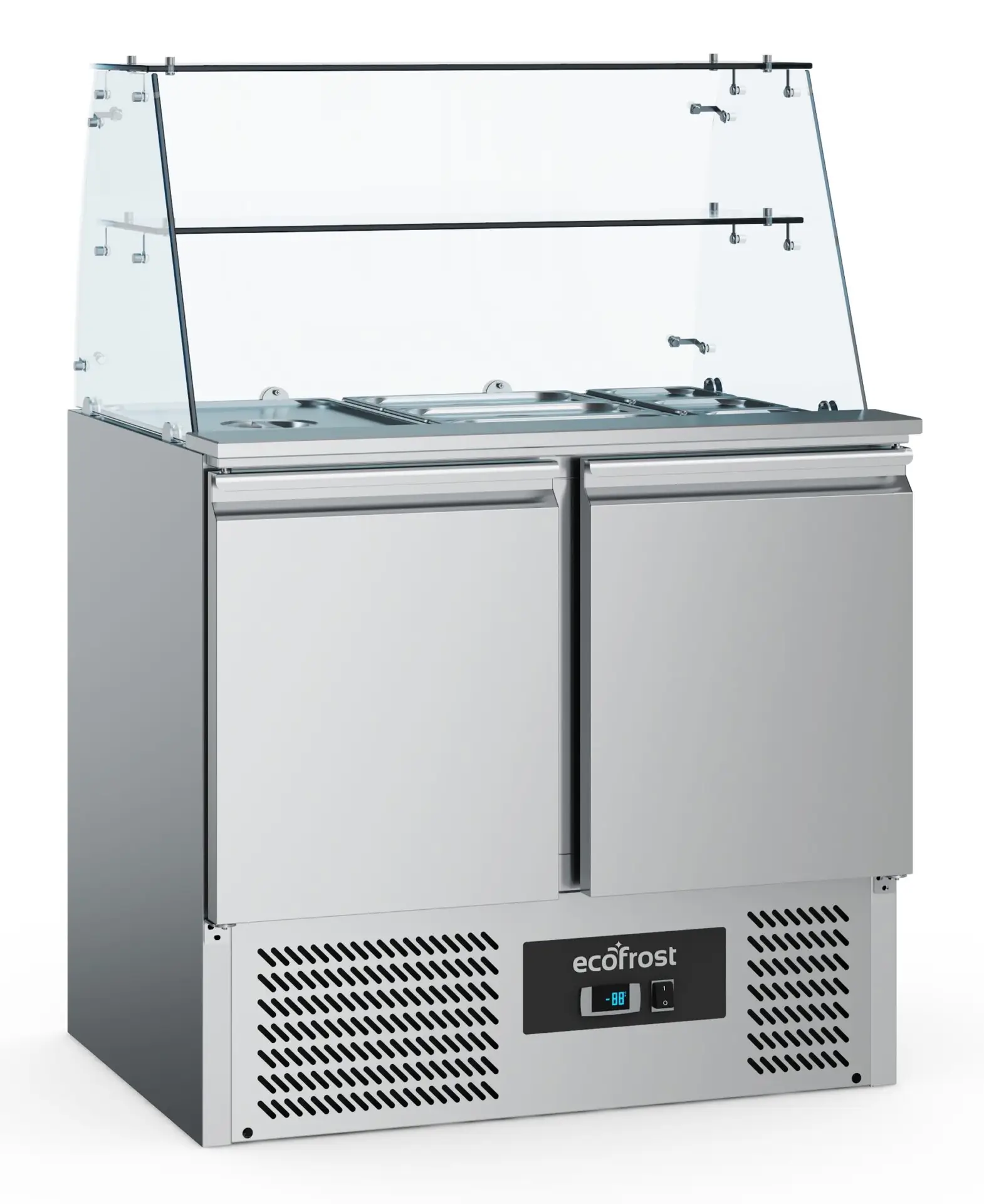 CombiSteel Refrigerated Saladette with Glass Cover Double Door 7950.5105