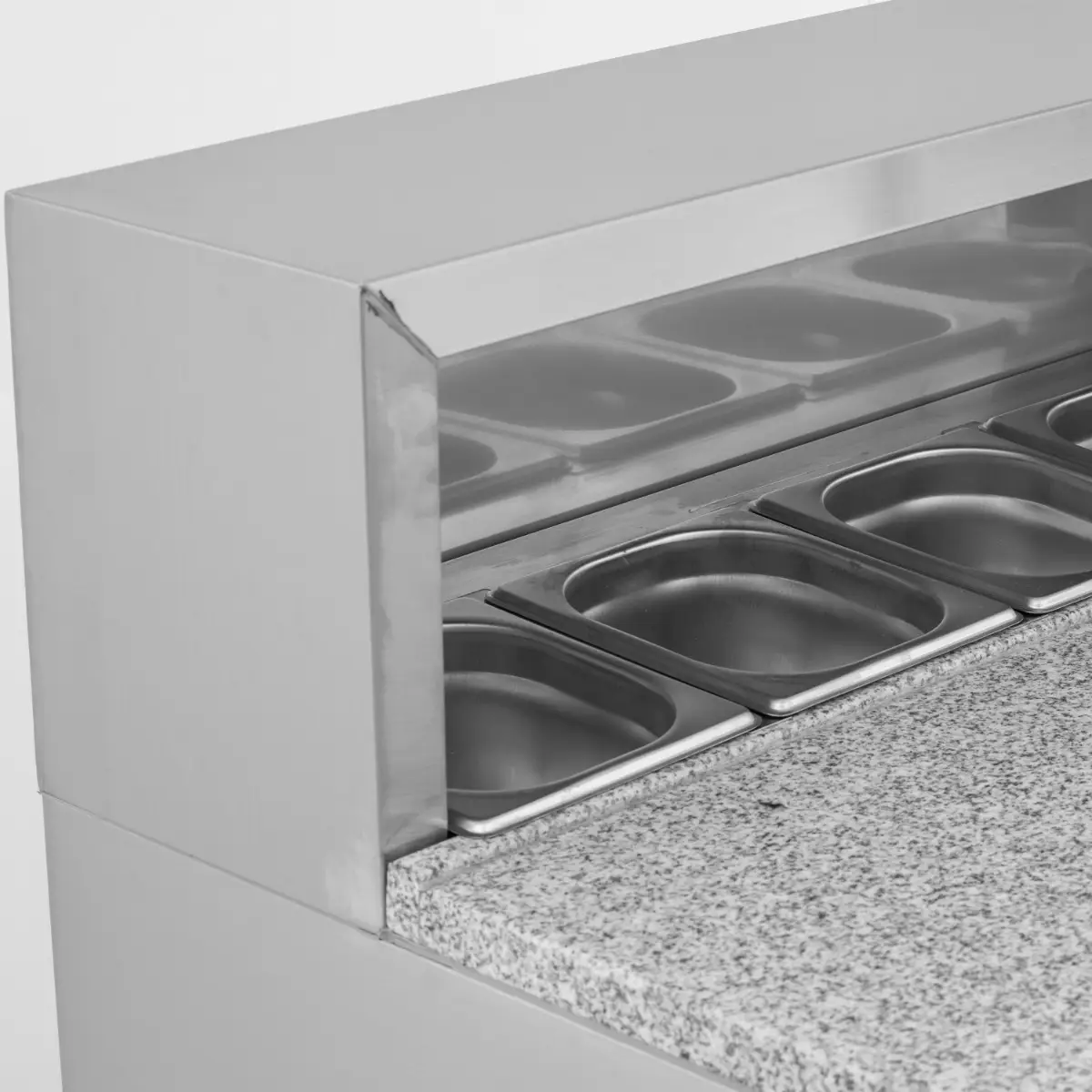 BLIZZARD Compact Double Door Refrigerated Pizza Prep Counter BCC2PREPGRANITE - Image 5