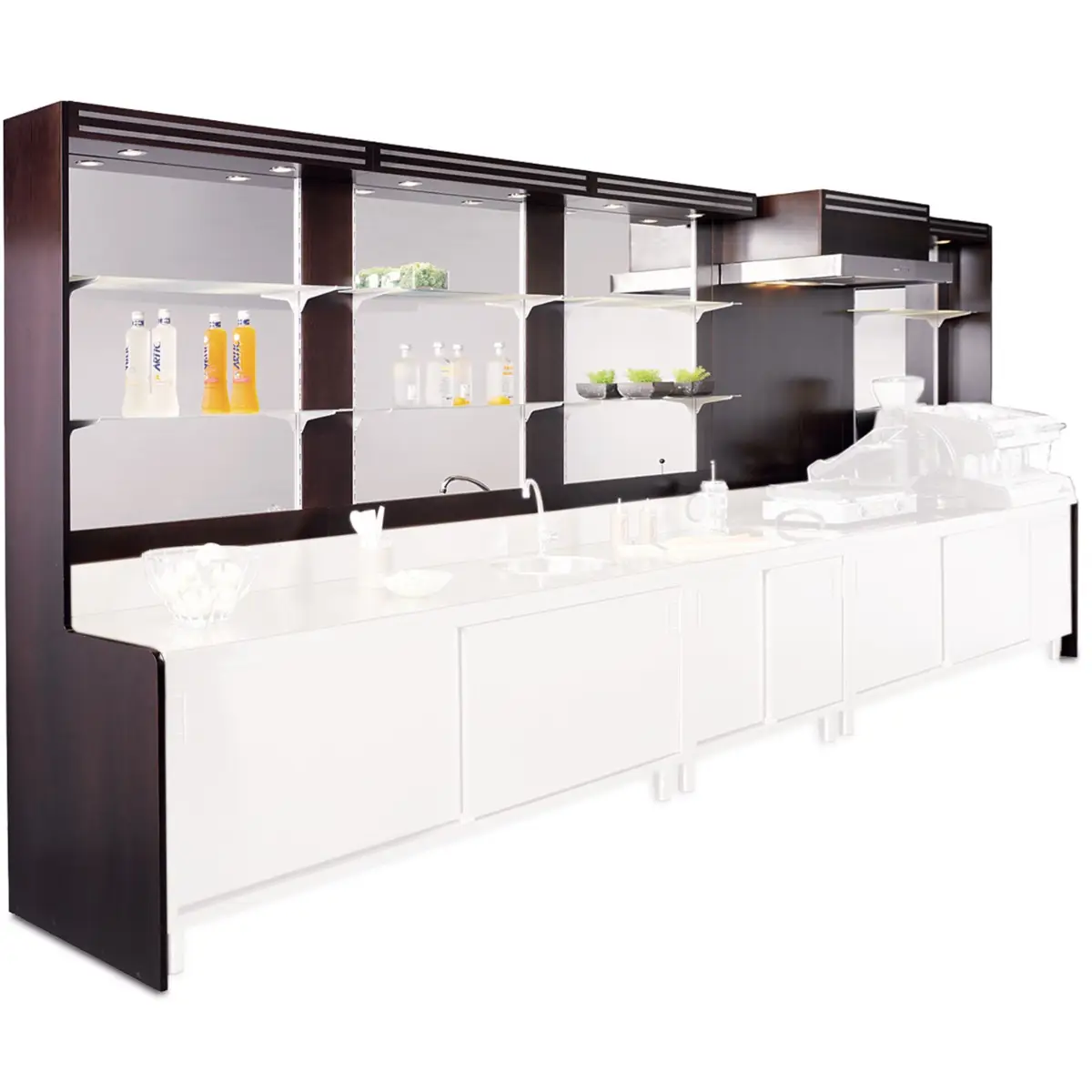 MAFIROL Back Bar Shelving and Display 1250mm Wide BOLERO1200