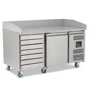BLIZZARD Single Hinged Door Pizza Prep Counter With Neutral Drawers BPB1500-7N