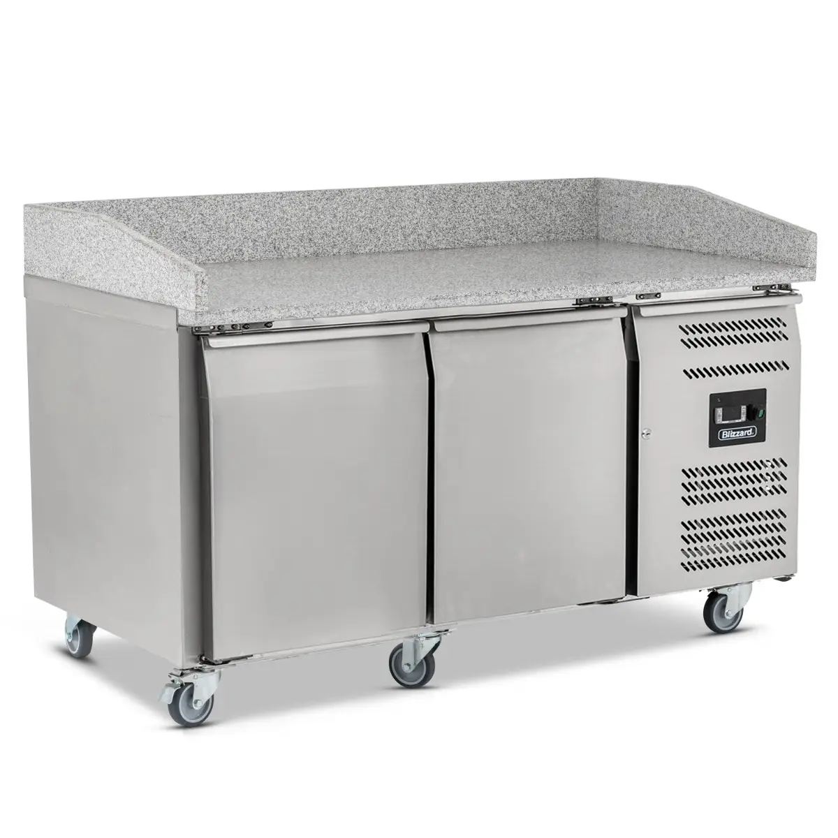 BLIZZARD Double Hinged Door Pizza Prep Counter with Granite Worktop BPB1500