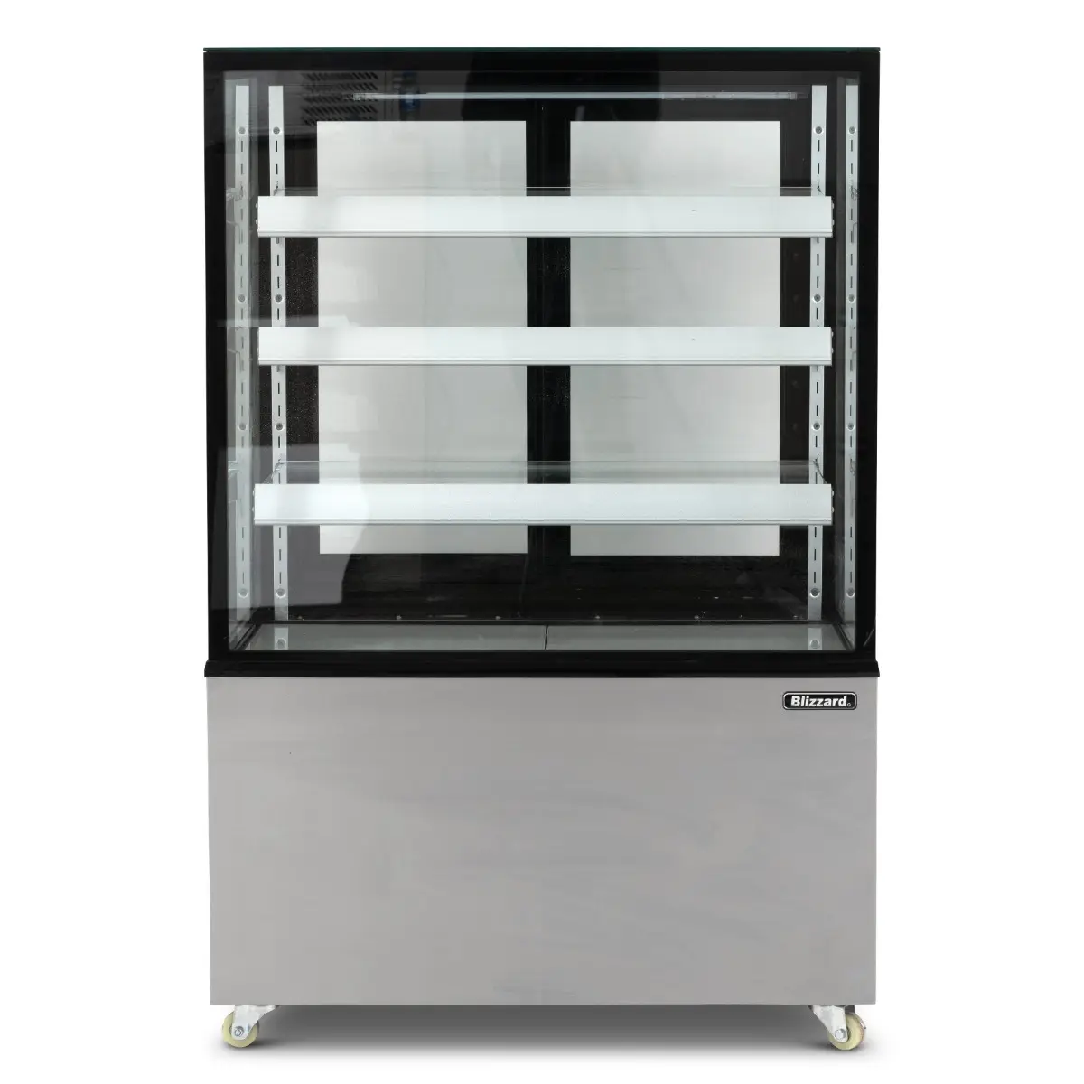 BLIZZARD 92cm Triple Tier Refrigerated Flat Glass Display Unit RFG9-3 - Image 2