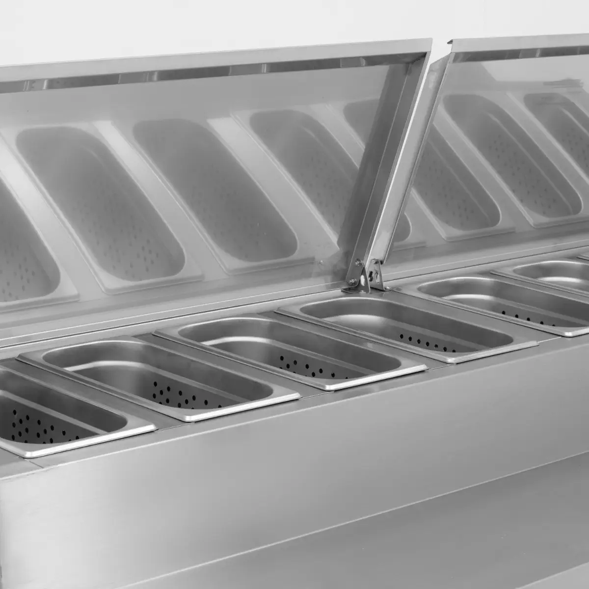 BLIZZARD Triple Door Refrigerated Prep Counter With Raised Collar HBC3EN - Image 6
