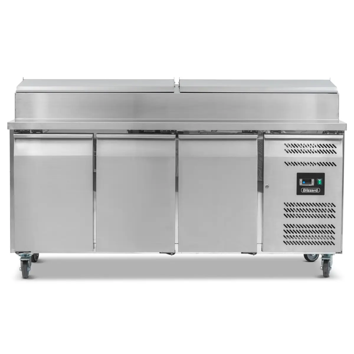 BLIZZARD Triple Door Refrigerated Prep Counter With Raised Collar HBC3EN - Image 4
