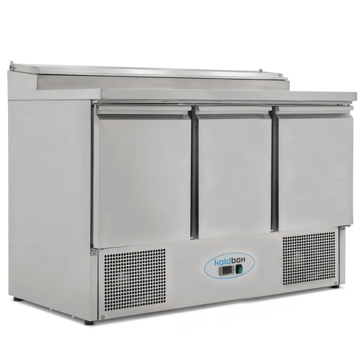 KOLDBOX Compact Triple Door Refrigerated Prep Counter With Raised Collar KXCC3-SAL