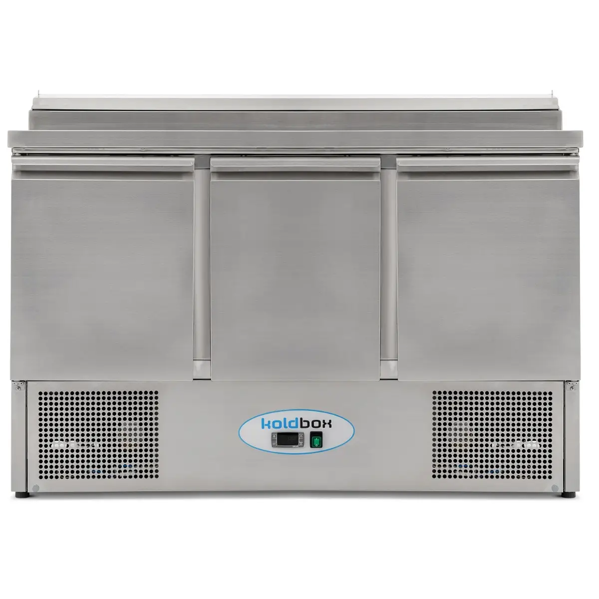 KOLDBOX Compact Triple Door Refrigerated Prep Counter With Raised Collar KXCC3-SAL - Image 2