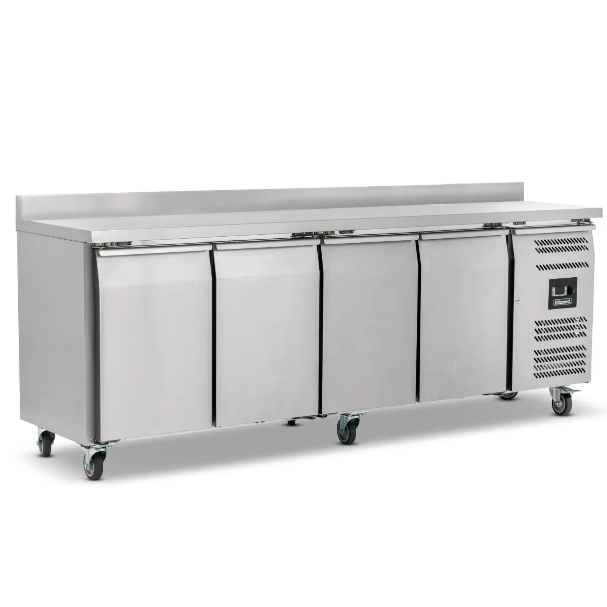 BLIZZARD Four Hinged Door Refrigerated Counter With Upstand HBC4
