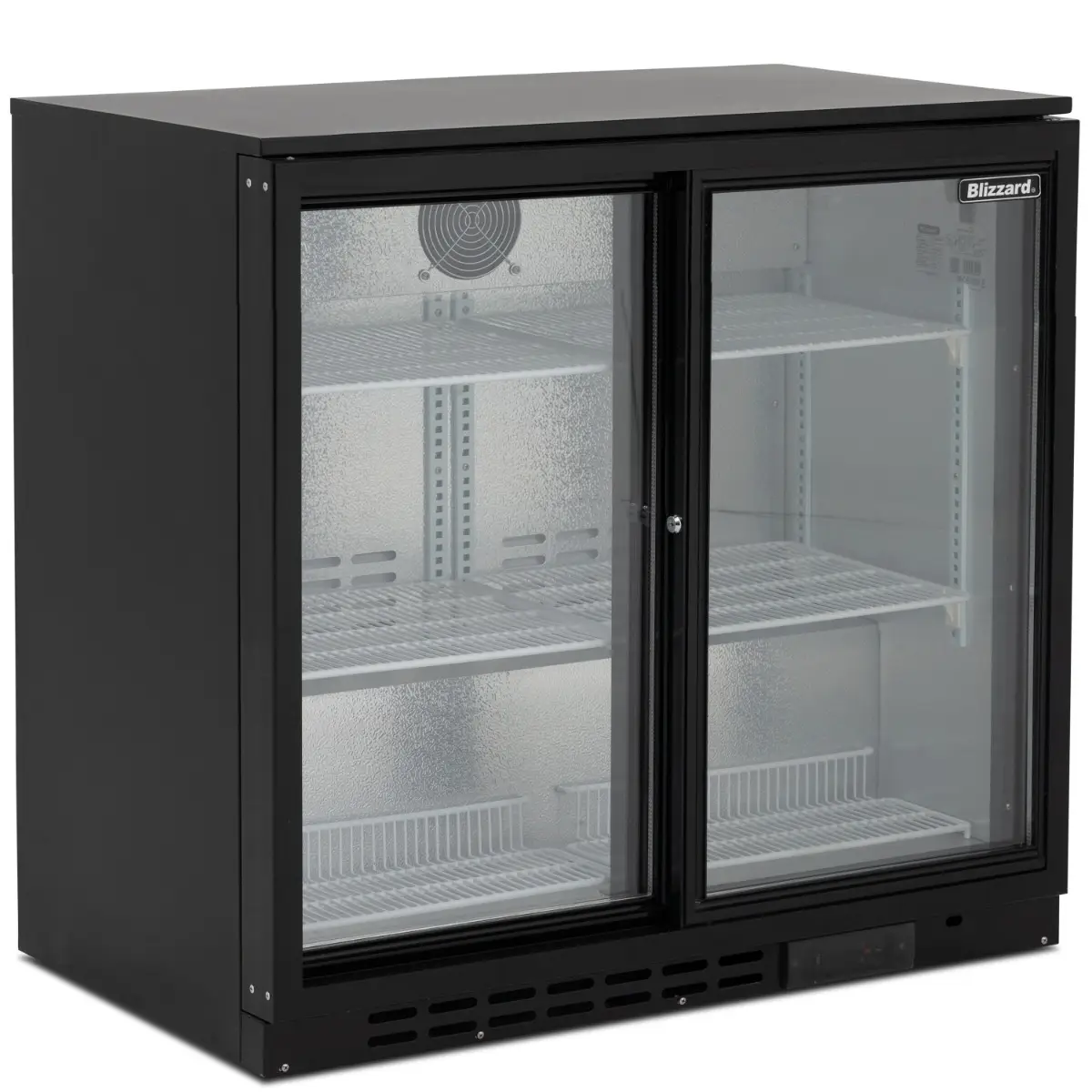 BLIZZARD Low Height Double Sliding Glass Door Bottle Cooler LOWBAR2SL