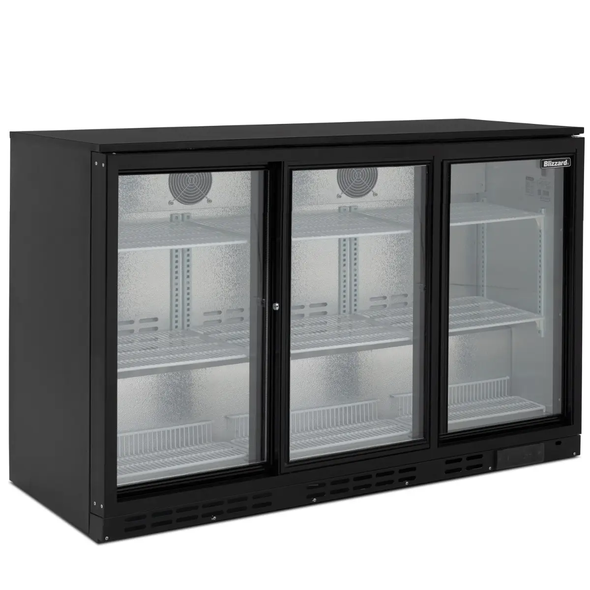 BLIZZARD Low Height Triple Sliding Door Bottle Cooler LOWBAR3SL