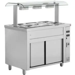 INOMAK Bain Marie With Double Sneeze Guard 3 x GN1/1 MRV711