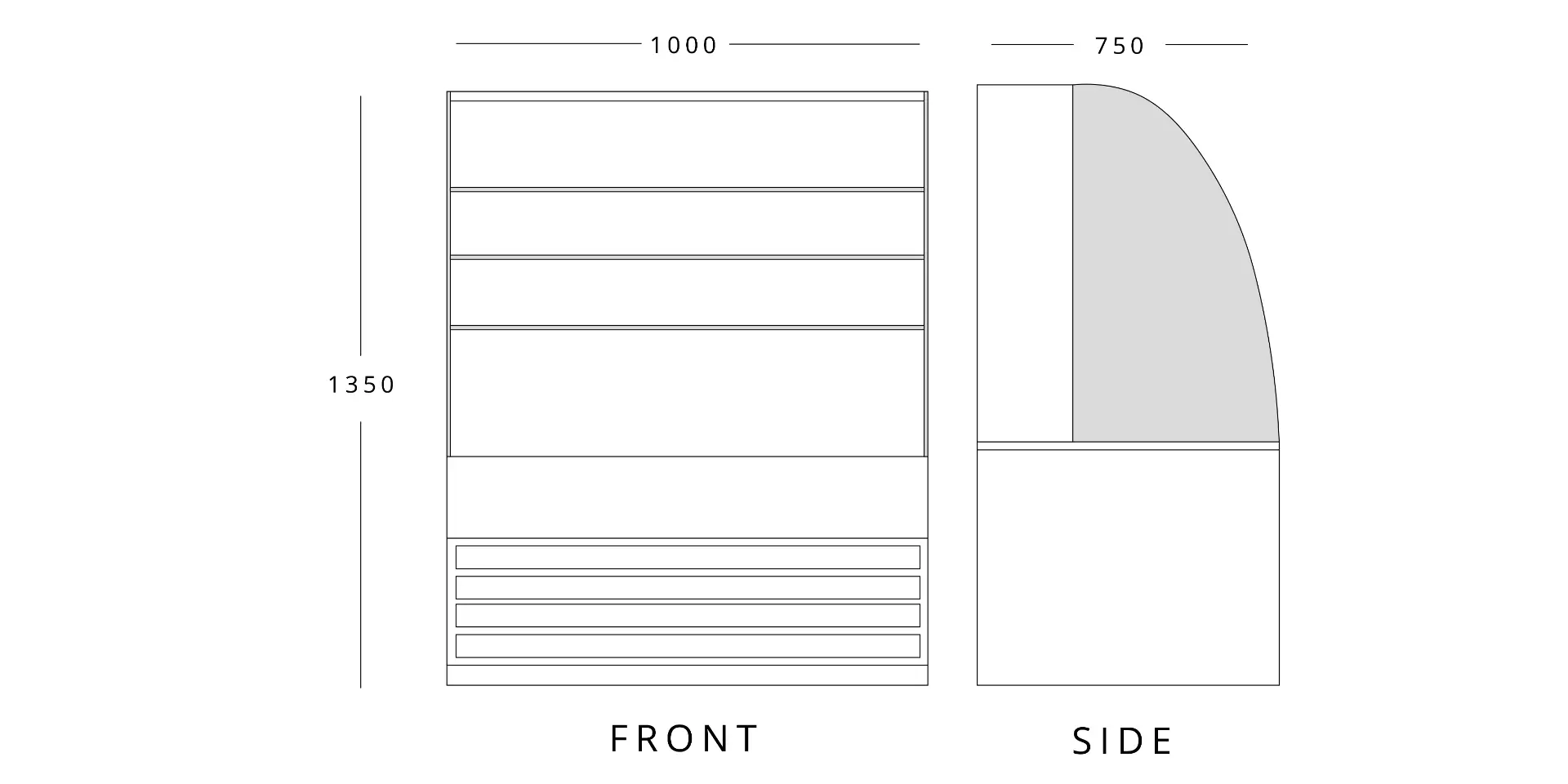 FROST-TECH CHILLED PATISSERIE DISPLAY 1000MM WIDE P75-100 - Image 2