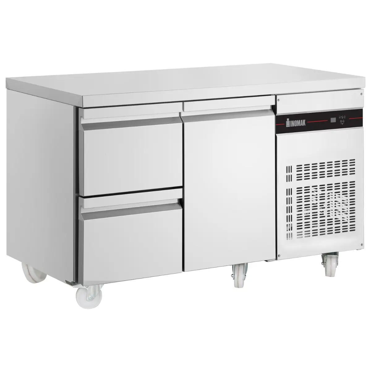 INOMAK 274L Double Drawers Single Door Gastronorm Counter Refrigerator PN29-HC