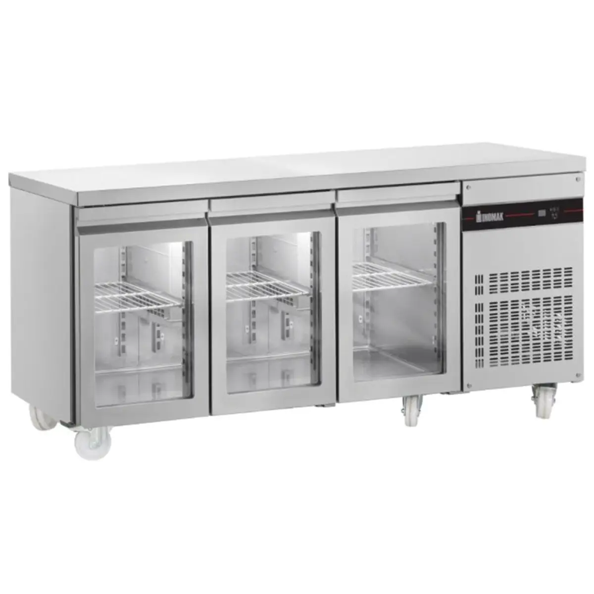 INOMAK 429L Triple Hinged Glass Door Gastronorm Counter Refrigerator PN999CR-HC