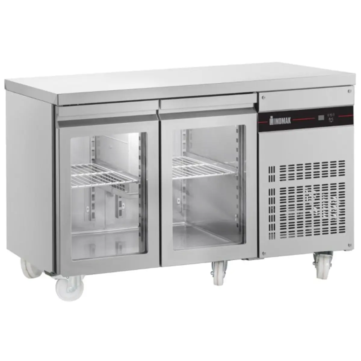 INOMAK 274L Double Hinged Glass Door Gastronorm Counter Refrigerator PN99CR-HC
