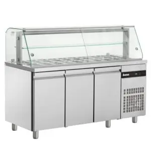 INOMAK Triple Hinged Door Saladette With Display Case ZQFP999