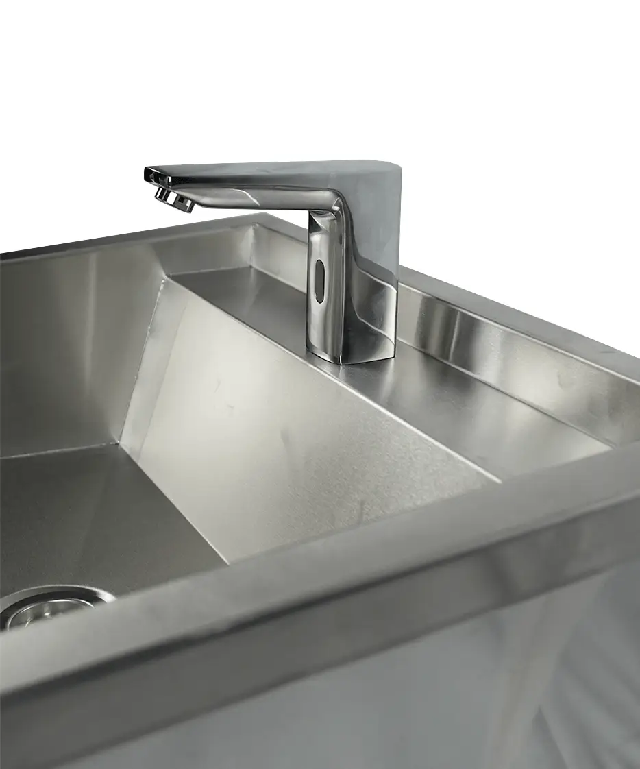 CombiSteel Stainless Steel Wash Basin 1 Tap 600mm incl. Drain Plug and Splash Shield, excl. Taps 7013.4600 - Image 7