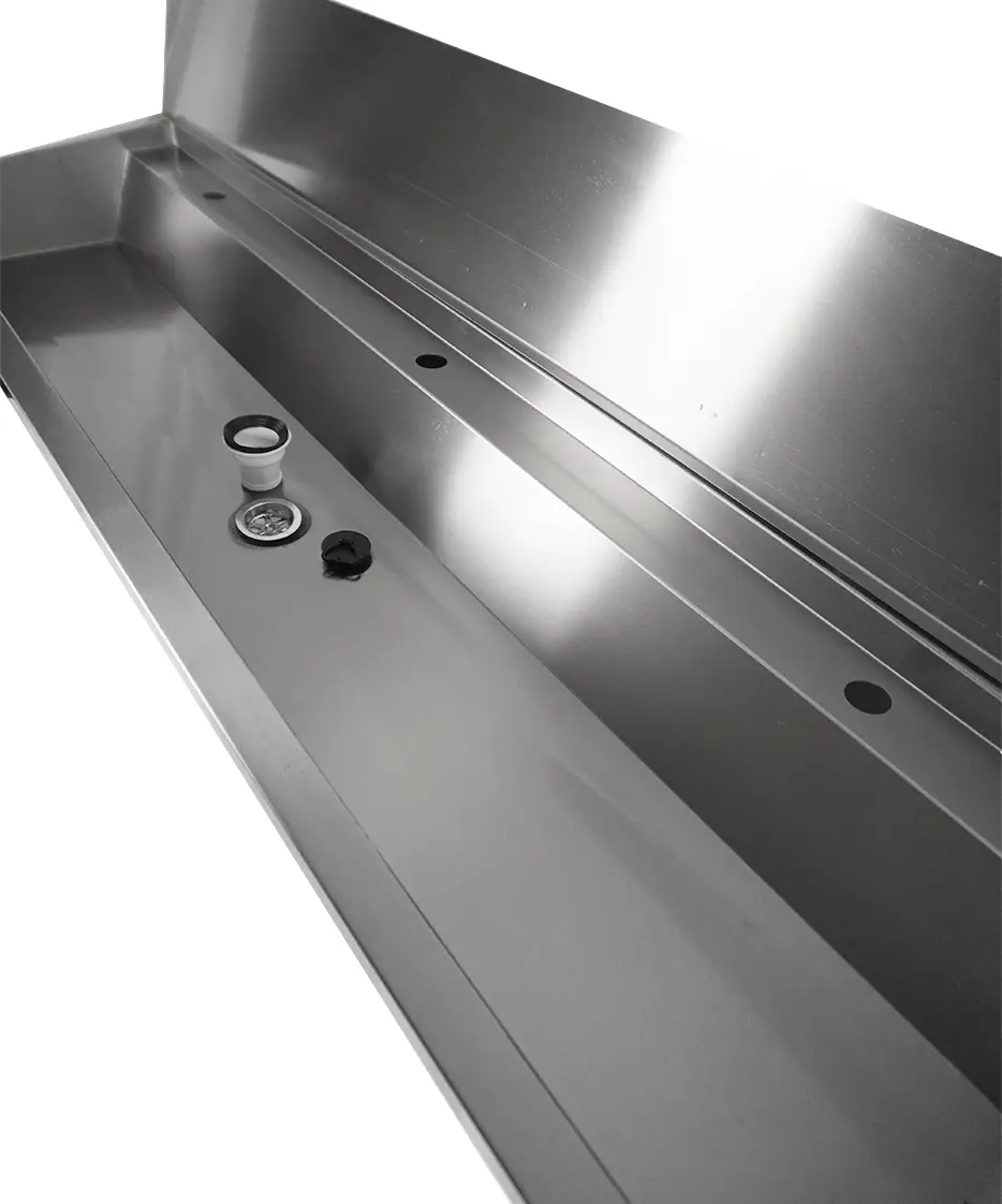 CombiSteel Stainless Steel Wash Basin 3 Taps 1800mm incl. Drain Plug and Splash Shield, excl. Taps 7013.4610 - Image 5