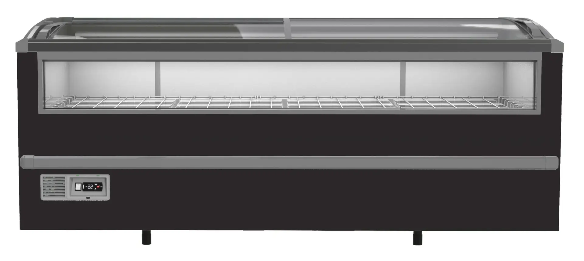 CombiSteel Supermarket Chest Freezer Black 2125mm Manual Defrost 7072.0030