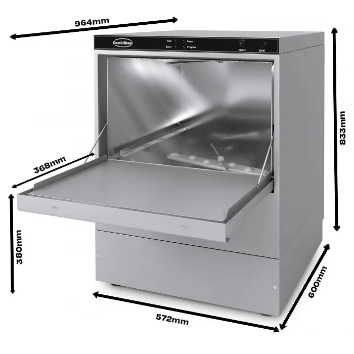 CombiSteel Dishwasher Frontloader ENT 500-230 DP with Drain Pump 7082.0050 - Image 2