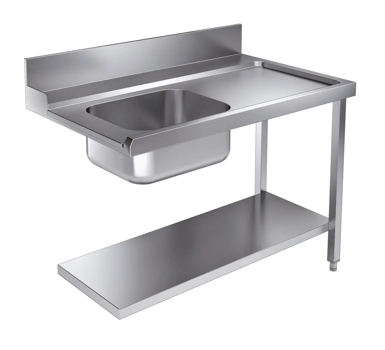 CombiSteel Entry Table with Bottom Shelf 1200mm Right for SL Pass-through Dishwasher 720 (fits 7280.0045-0046) 7106.0010