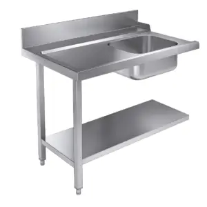 CombiSteel Entry Table with Bottom Shelf 1200mm Left for Pass-through Dishwasher ENT 400 (fits 7082.0070 - 0075) 7106.1005