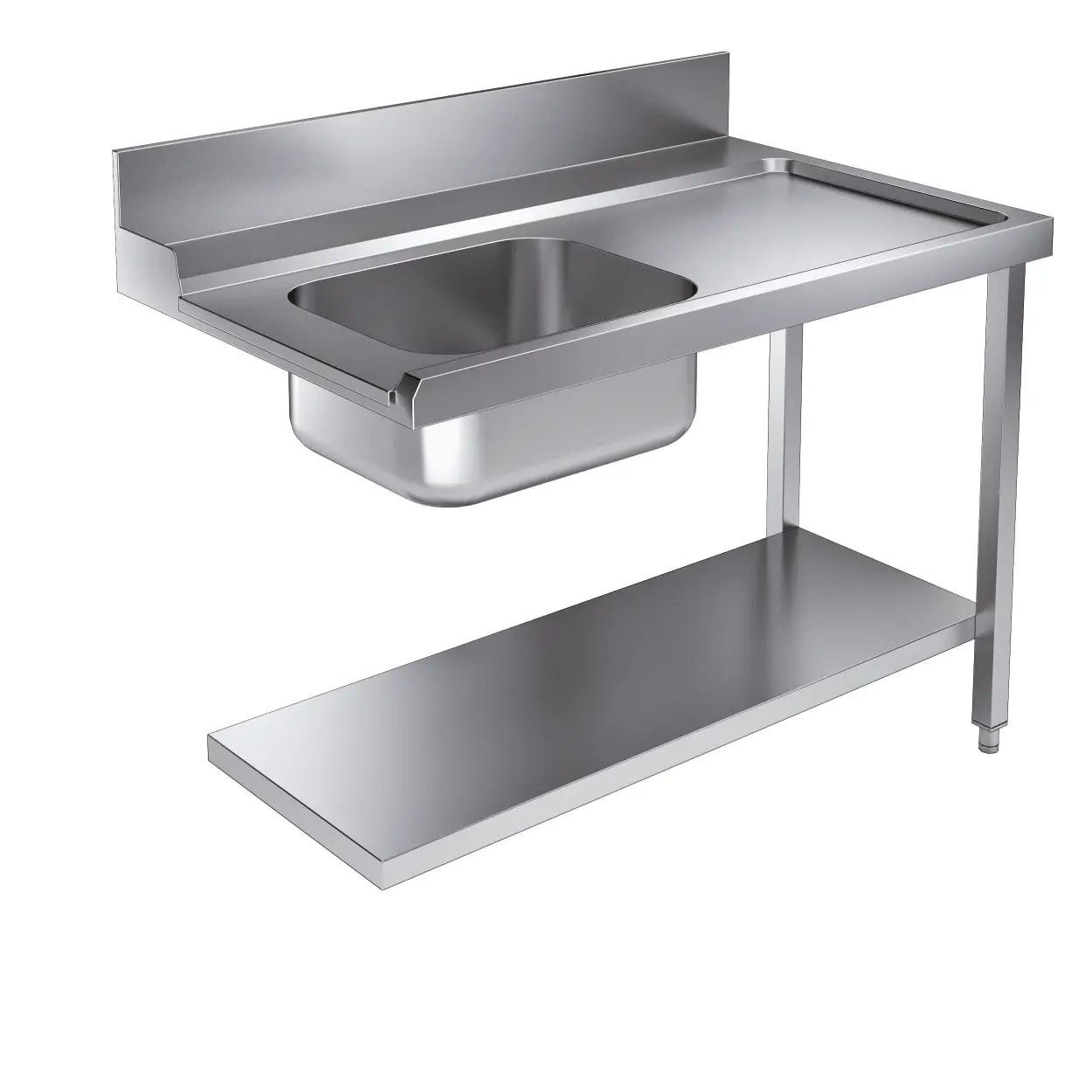 CombiSteel Entry Table with Bottom Shelf 1200mm Right for Pass-through Dishwasher ENT 400 (fits 7082.0070 - 0075) 7106.1010