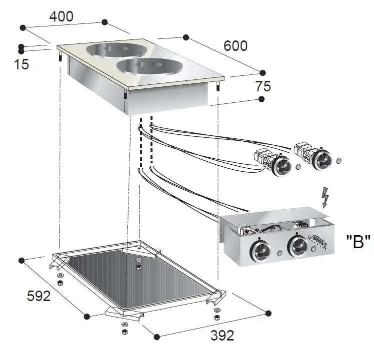 CombiSteel Electric Range 2 Plates 7266.0025 - Image 2