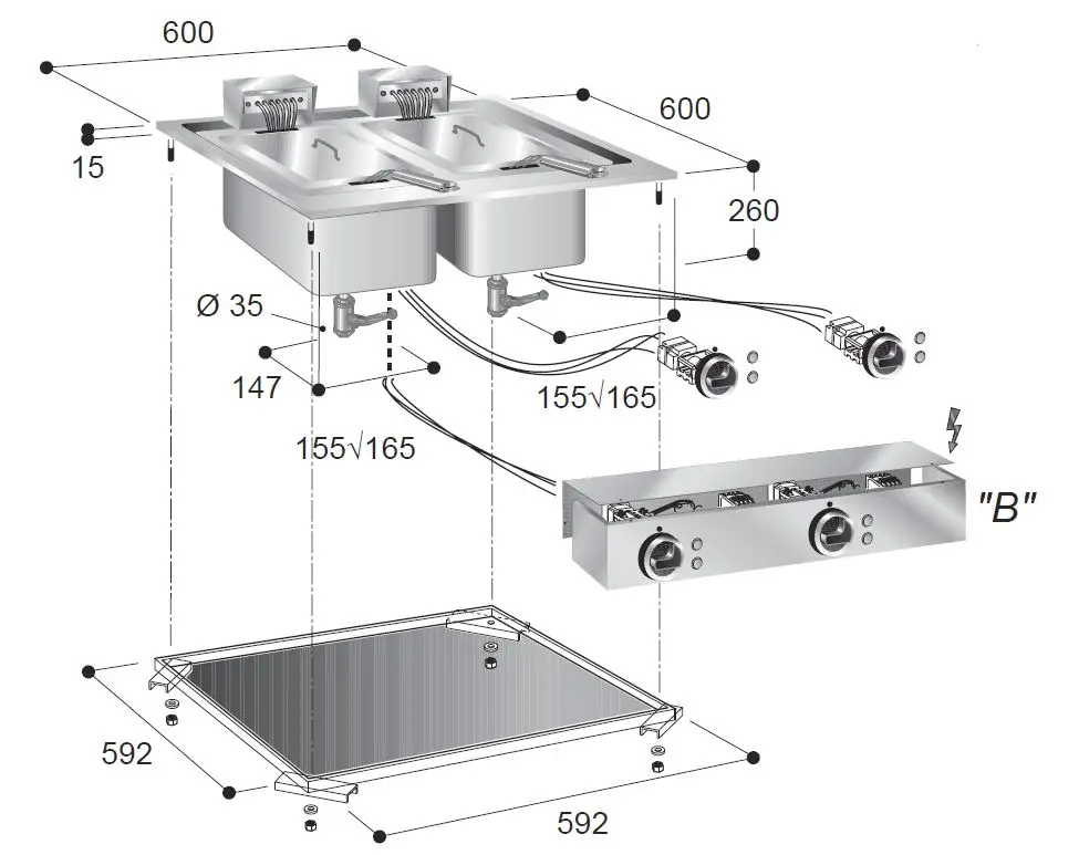 CombiSteel Electric Fryer 2x 10L 7266.0080 - Image 2