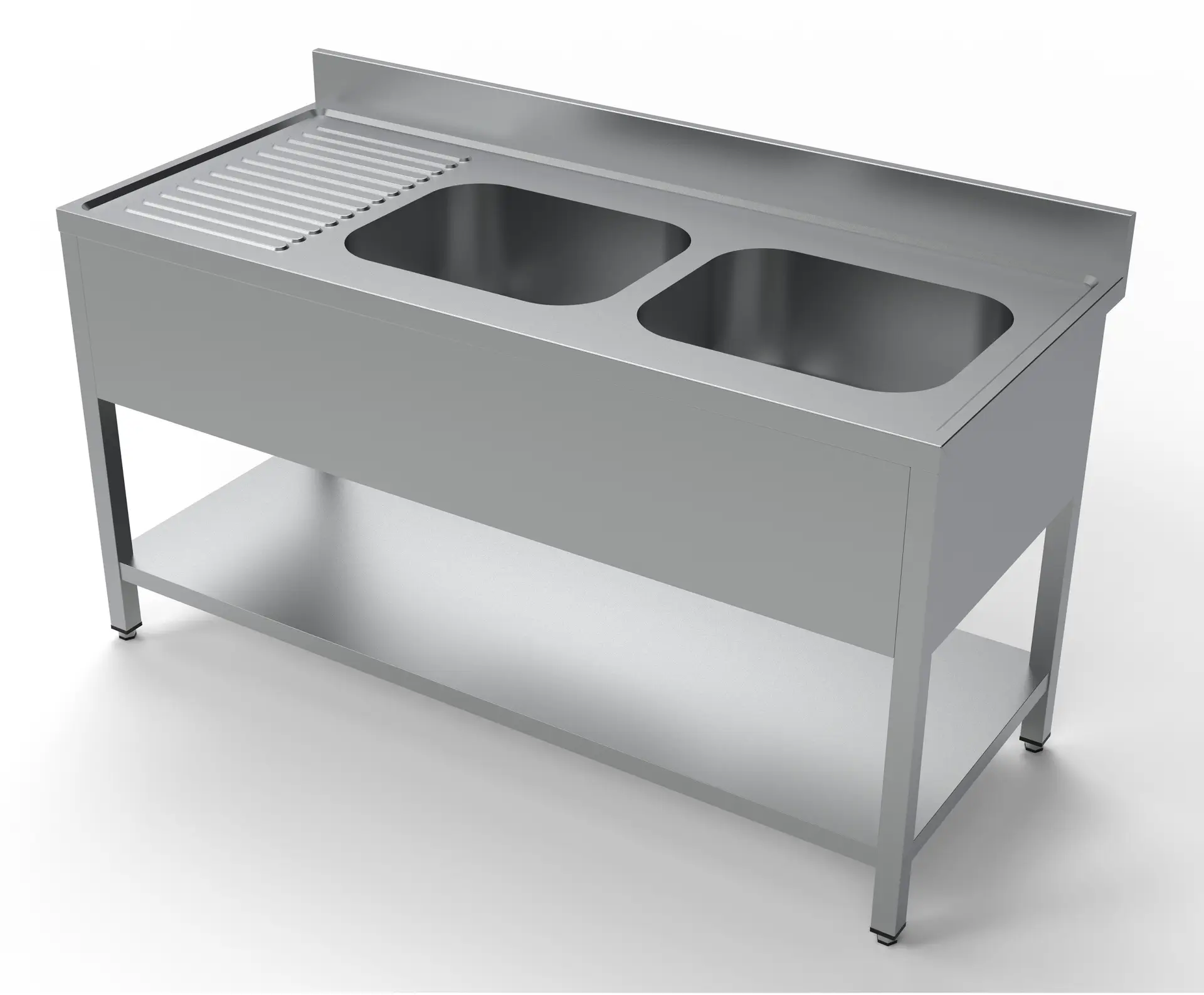 CombiSteel 700 Series Sink Unit with Shelf 1600mm 2 Bowl Right 7333.0855