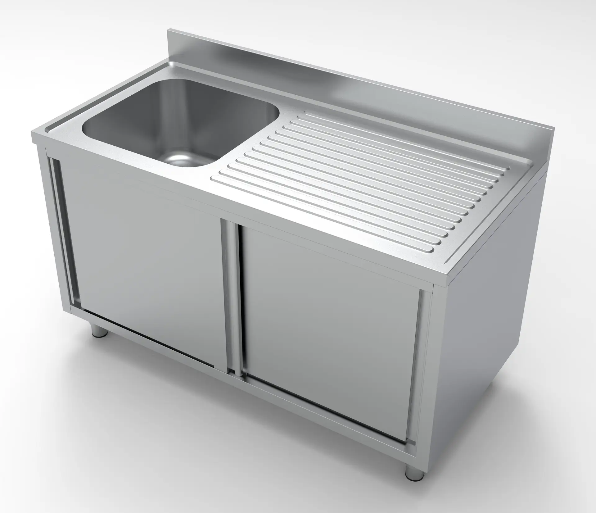CombiSteel 700 Series Sink Unit with Sliding Doors 1400mm 1 Bowl Left 7333.0910