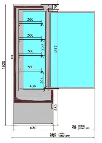 CombiSteel Jamie Double Door 1.5m Wall Mounted Unit 7350.0055 - Image 2