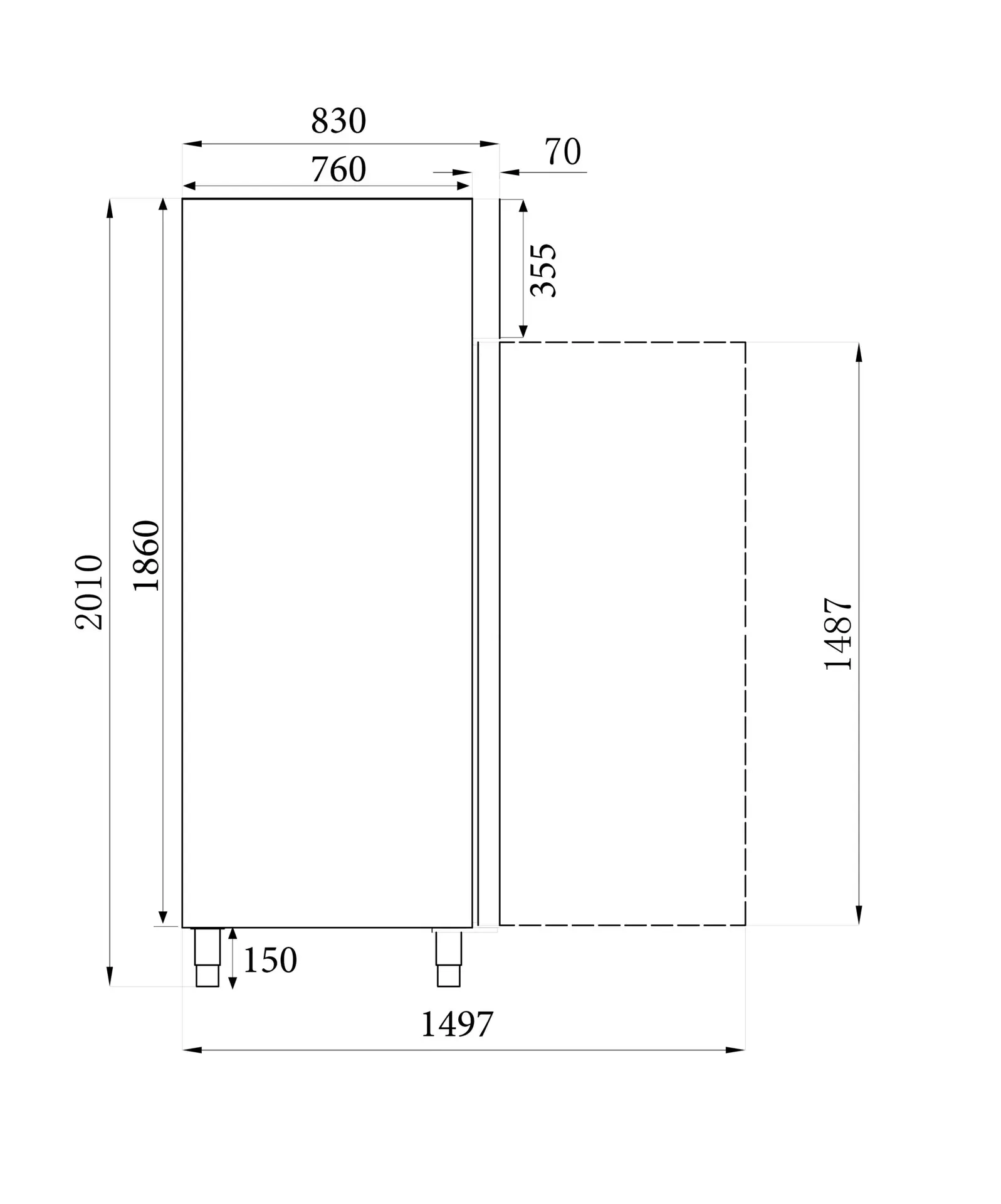 CombiSteel Double Door Stainless Steel Fridge 7450.0074 - Image 2