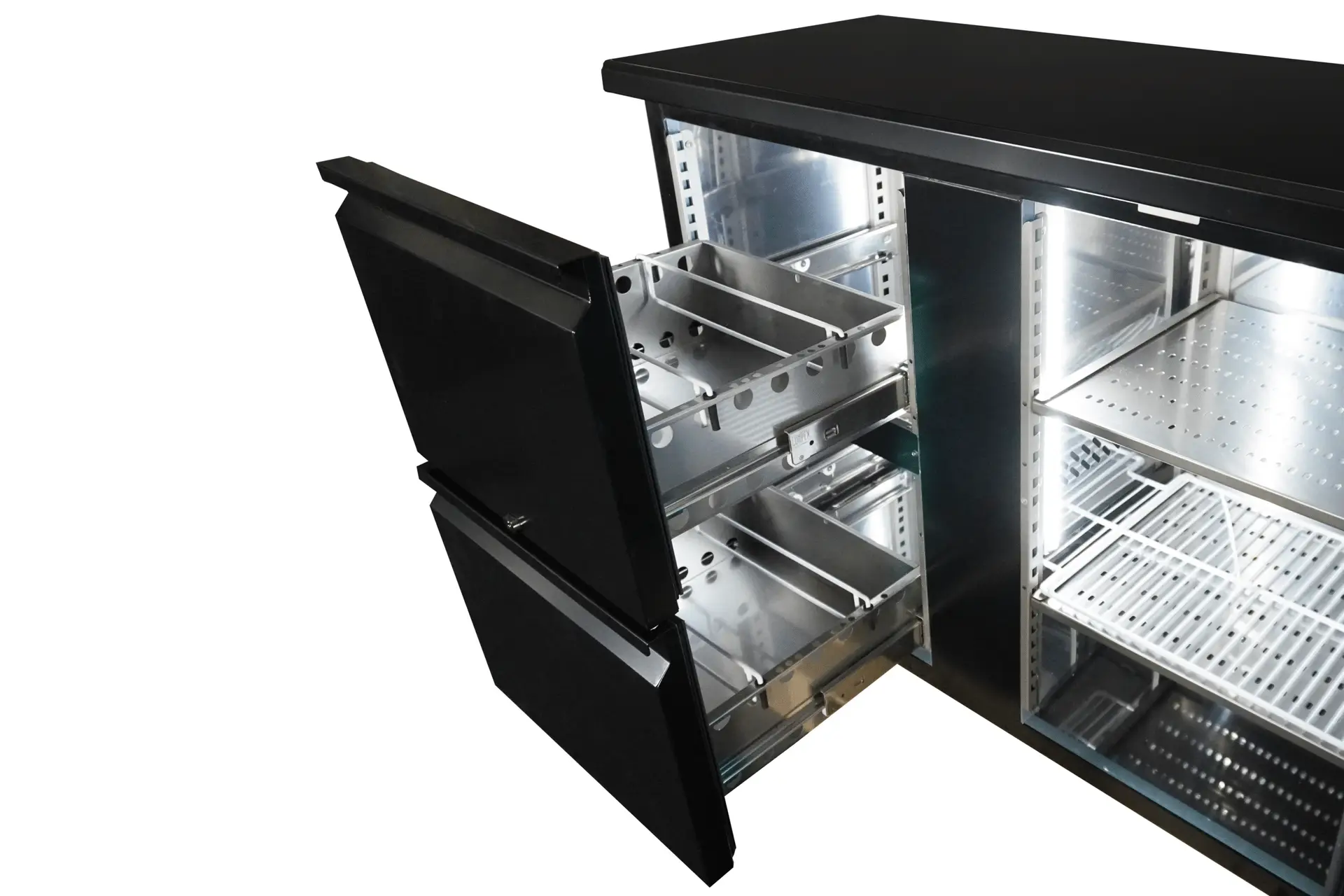 CombiSteel Barcooler Black Double Door and 2 Drawers 7450.0321 - Image 4