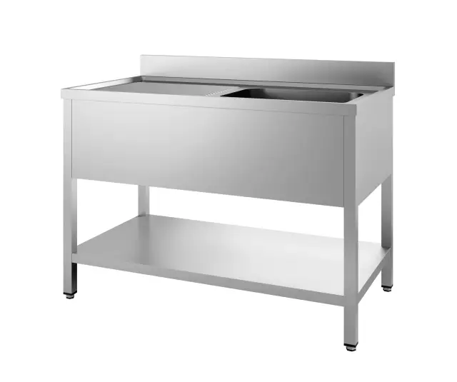 CombiSteel 700 Series Sink Unit with Shelf 2000mm 2 Bowl Middle - Flat Packed 7452.0455