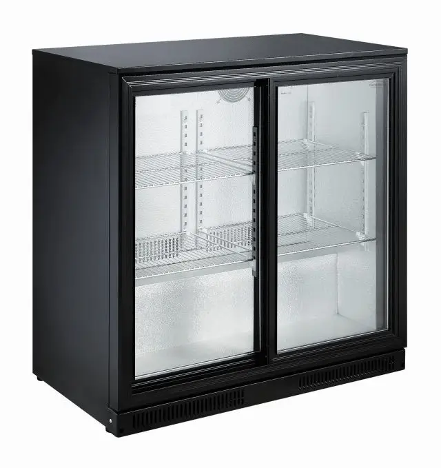 CombiSteel Back Bar Cooler Black 2 Sliding Doors 7455.1315
