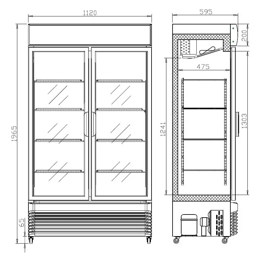 CombiSteel Display Fridge with Sliding Glass Doors BEZ-750 SL 7455.1395 - Image 3