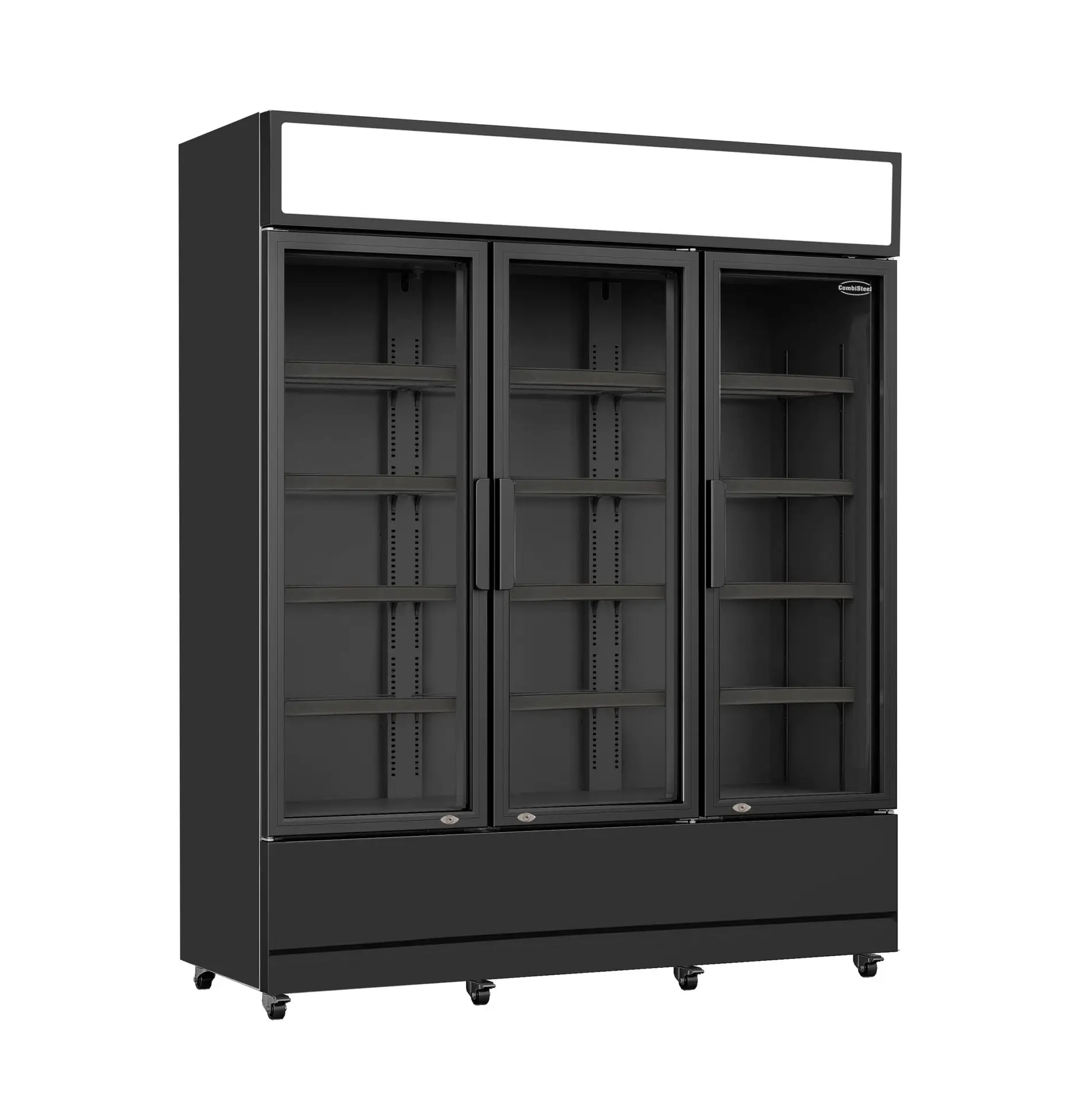CombiSteel Triple Glass Door Display Fridge Black FCU-1200 BL 7455.2115