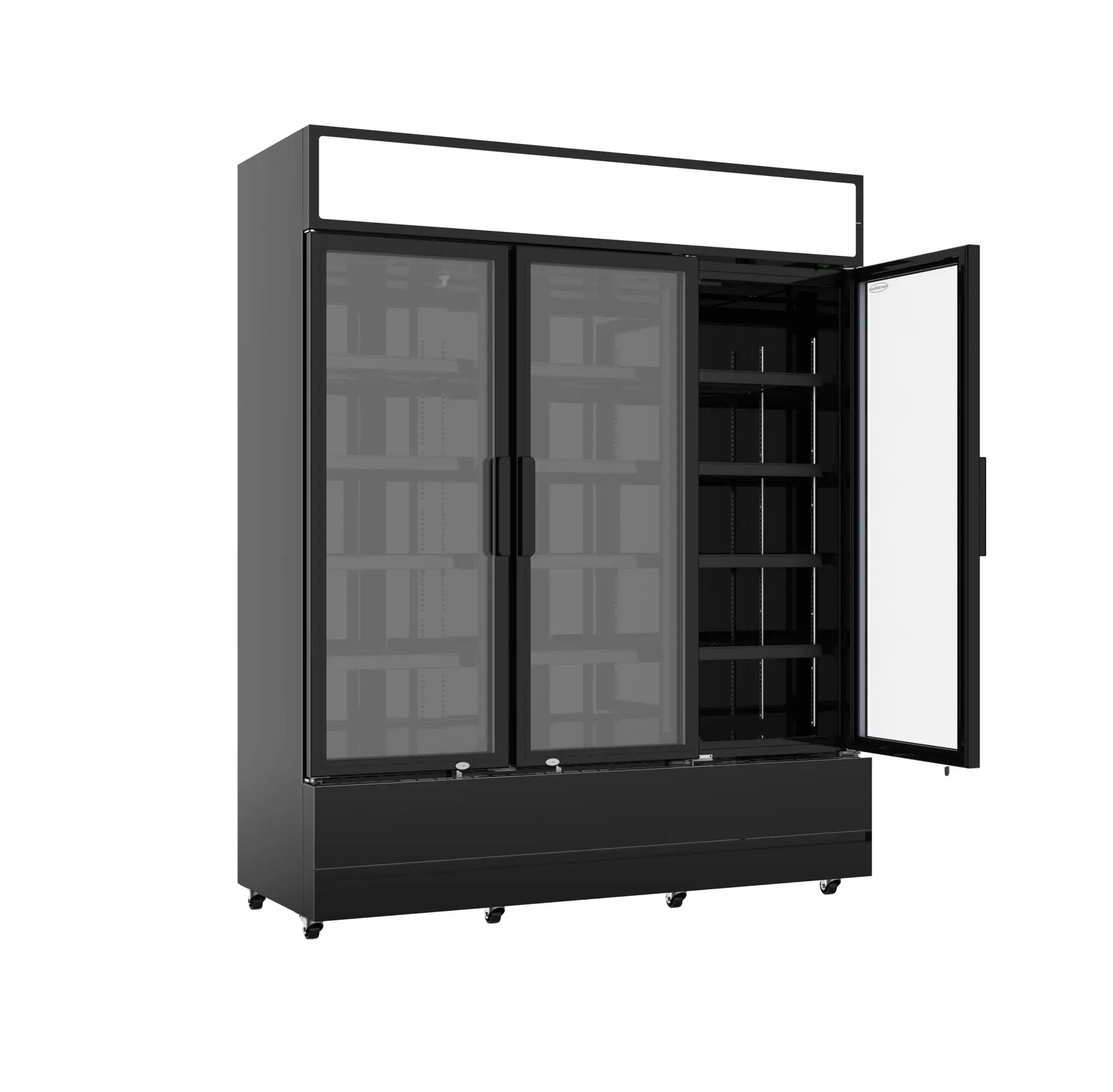 CombiSteel Triple Glass Door Display Fridge Black FCU-1200 BL 7455.2115 - Image 2