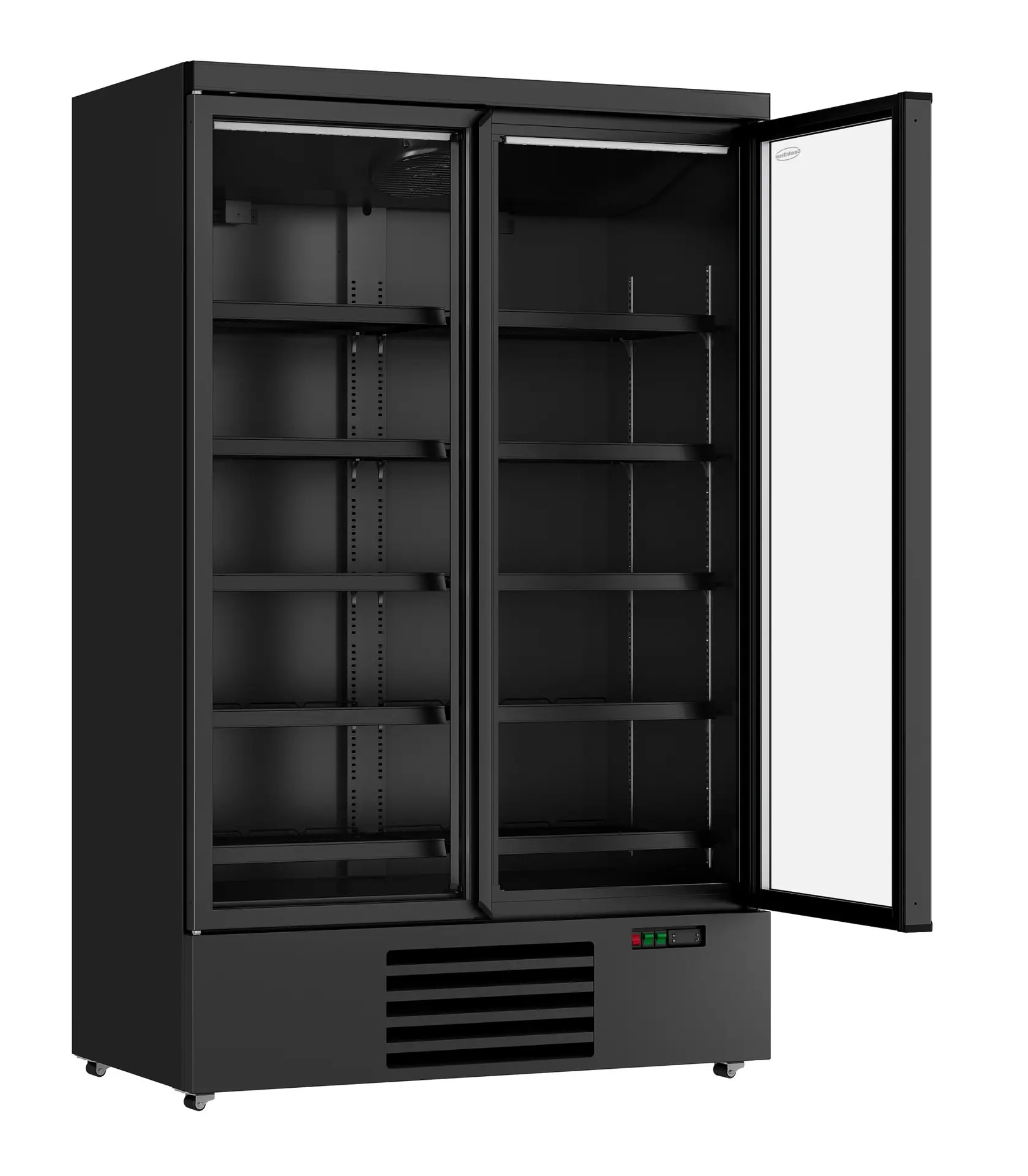CombiSteel Double Glass Door Display Fridge Black JDE-1000R BL 7455.2230 - Image 2