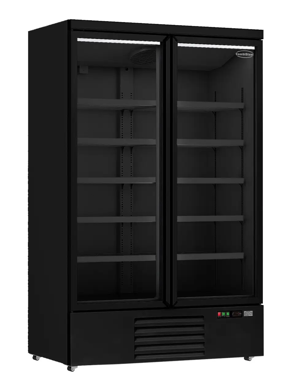 CombiSteel Double Glass Door Display Fridge Black JDE-1000R BL 7455.2230