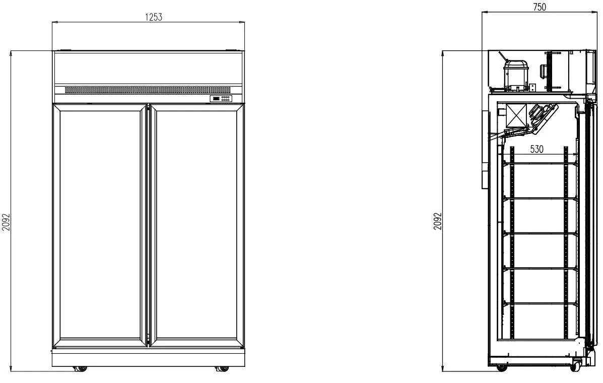 CombiSteel Double Glass Door Display Freezer Black INS-1000F BL 7455.2425 - Image 2