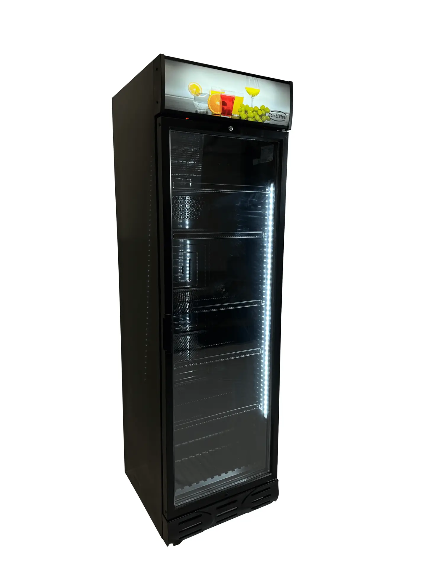 CombiSteel Single Glass Door Display Fridge Black Left Rotating 7464.0093 - Image 2