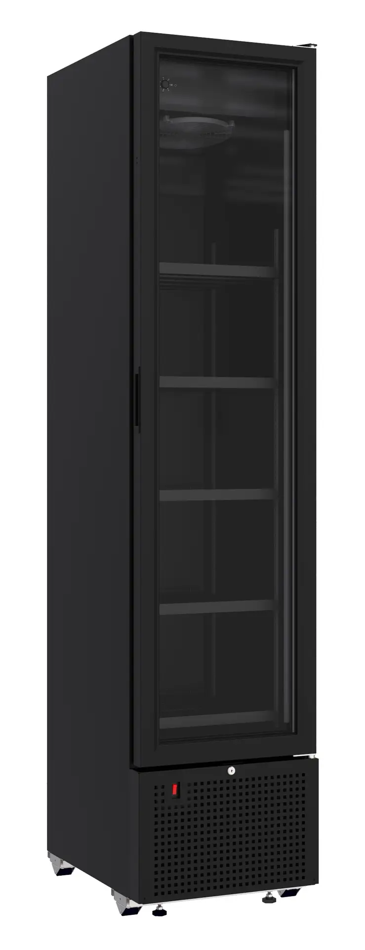 CombiSteel Single Glass Door Display Fridge Black 348L 7464.0210