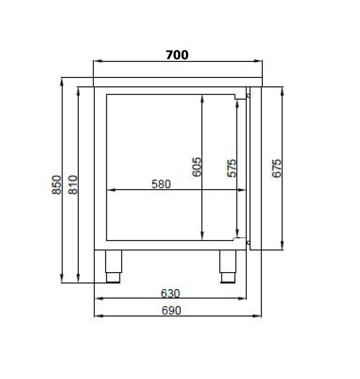 CombiSteel 700 Series Refrigerated Counter Double Door excl. Motor 7489.5085 - Image 3