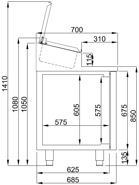 CombiSteel Saladette Triple Door 10x 1/3GN Container 7489.5145 - Image 2