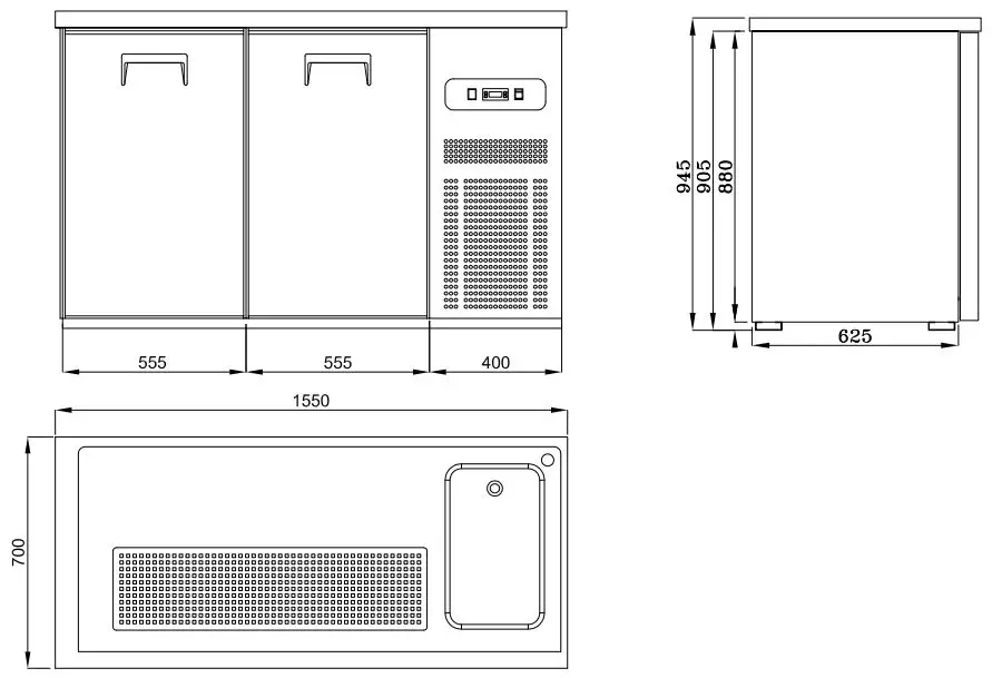 CombiSteel Beer Counter Double Door 1R 7489.5310 - Image 3