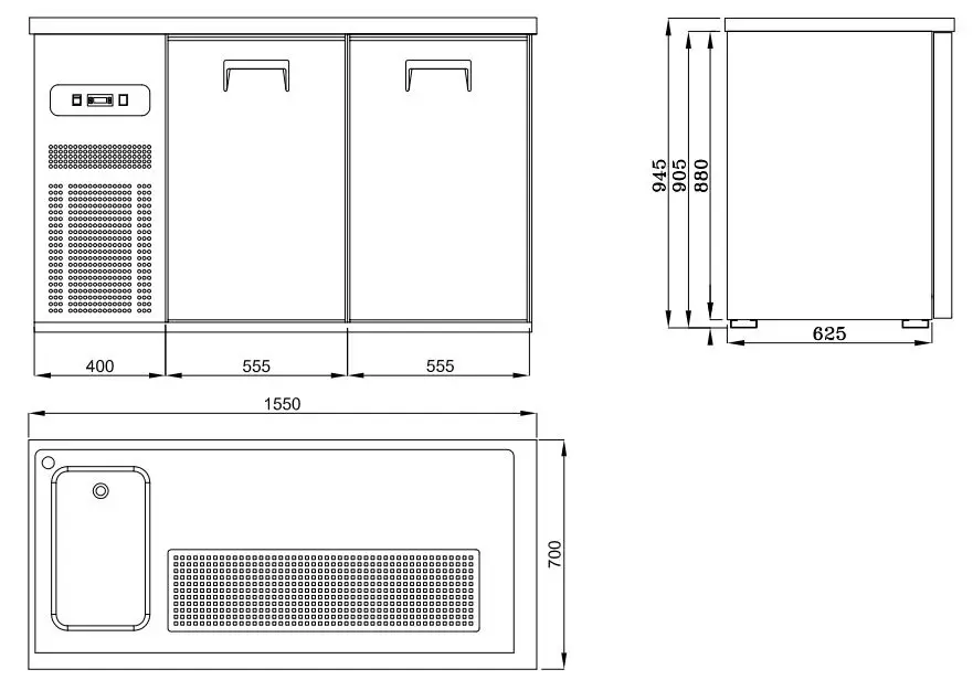 CombiSteel Beer Counter Double Door 1L 7489.5315 - Image 3
