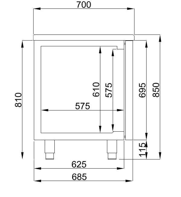 CombiSteel 700 Series Refrigerated Counter 4 Door Energy Line 7489.5510 - Image 2